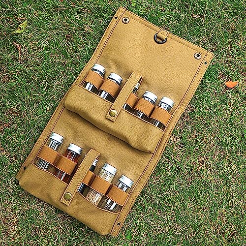 HUIOP Portable Spice Bag with 10 Spice Jars Canvas | Home Organization - Image 6