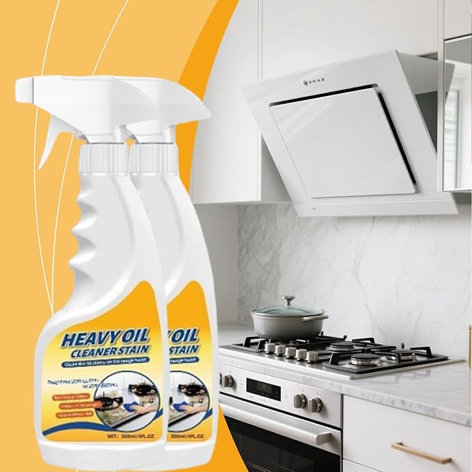 Heavy Oil Stain Cleaner Kitchen,Heavy Duty Kitchen Degreaser Spray, Heavy Oil Cleaner Stain, Oven, Stove, Range Hood, Sink (1PC)
