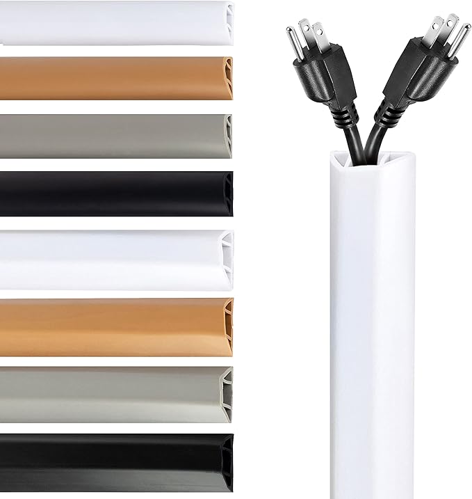 Rubber Bond TV Cord Hider Cable Protector - Strong Self Adhesive Wall Cord Cover Cable Hider - Low Profile Cable Management Wall Cord Concealer Cable Raceway