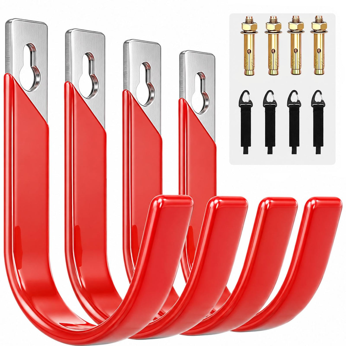 Garage Wall Hooks for Hanging Heavy Duty, 4 Pack Garage - Image 1