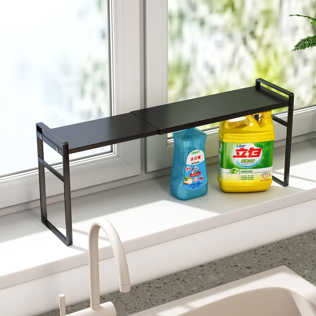 Extendable Narrow Tall Storage Shelf for Windowsill & Kitchen - Image 1