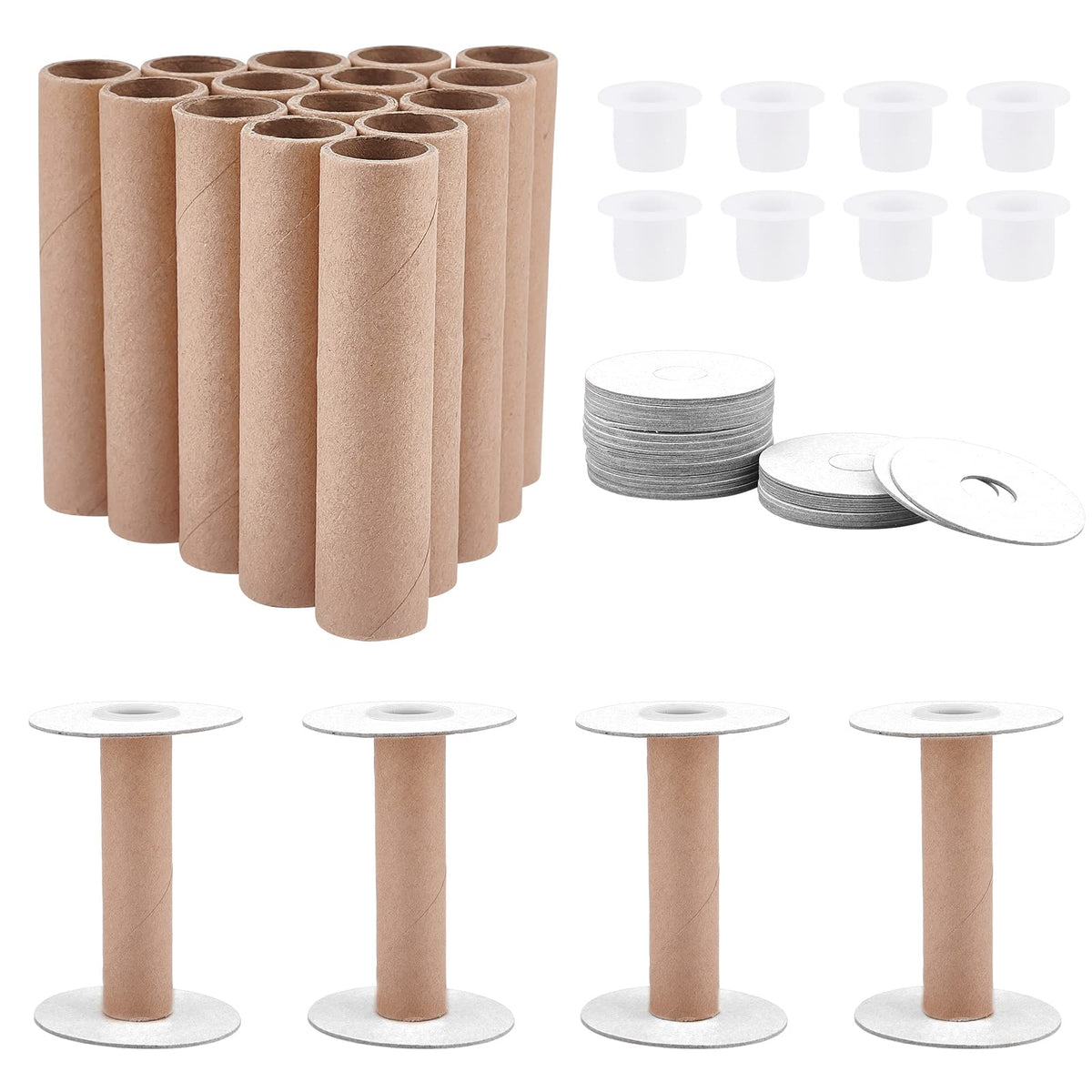 PH PandaHall 20pcs Ribbon Spools Removable Empty Cord - Image 1