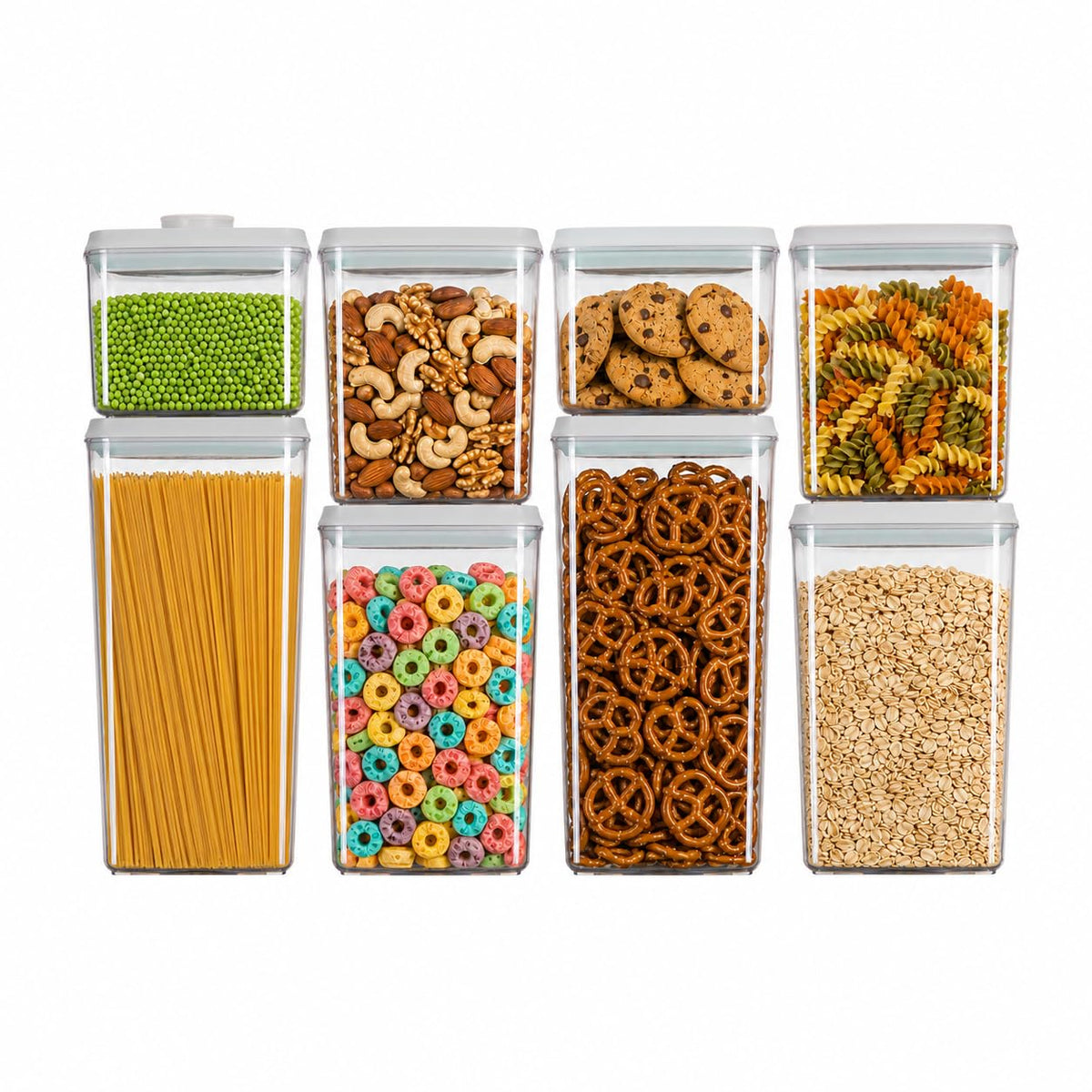 8-Piece Airtight Food Storage Containers, Pasta Pantry - Image 1