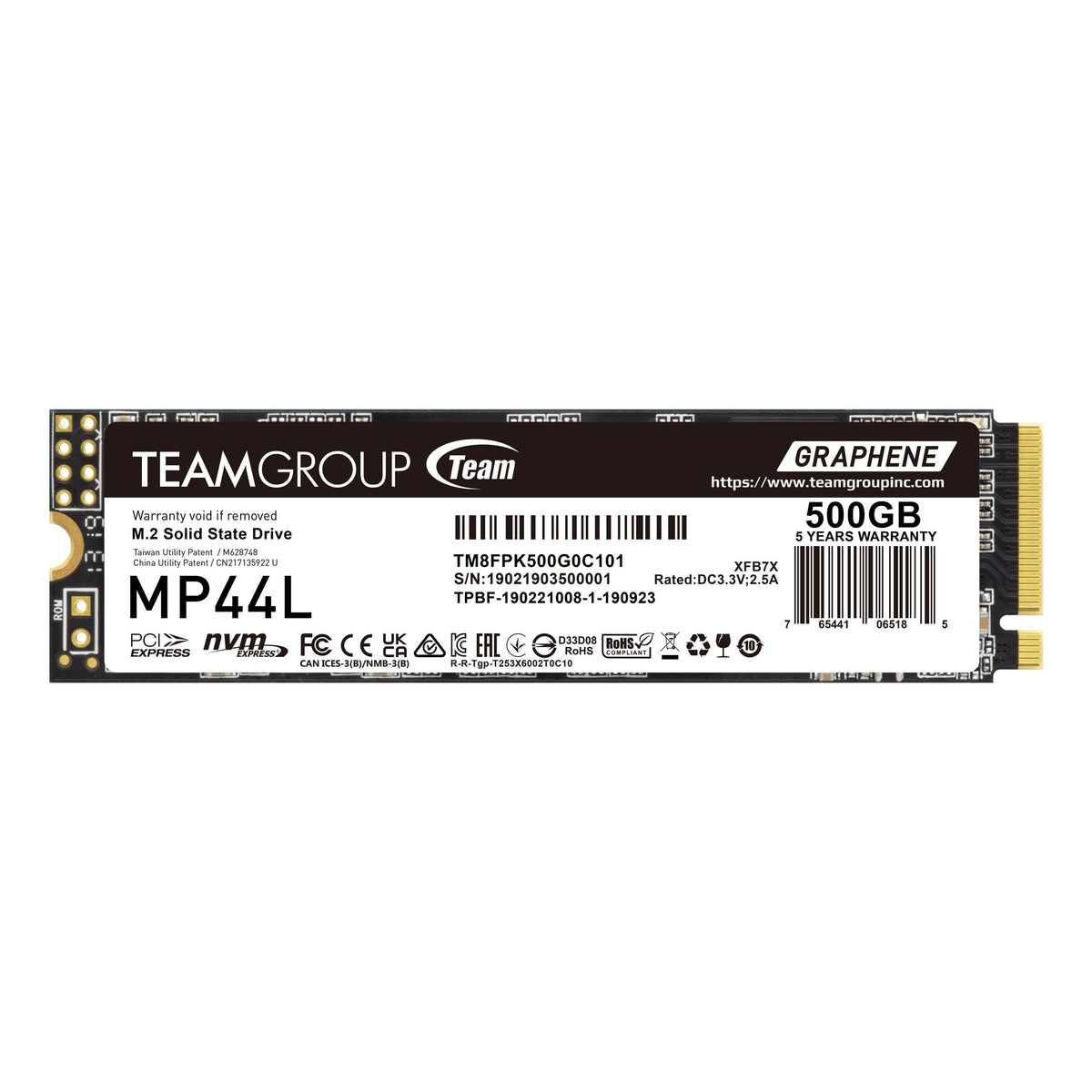 TEAMGROUP MP44L 500GB SLC Cache NVMe 1.4 PCIe Gen 4x4 M.2 2280 - Image 1