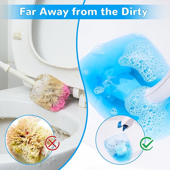 48 Count Flushable Toilet Refills, Disposable Toilet Bowl Paper Bulk, Fresh Flushable Toilet Brush Refill Pads for Toilet and Bathroom, Toilet Brush Accessories (No Handle)