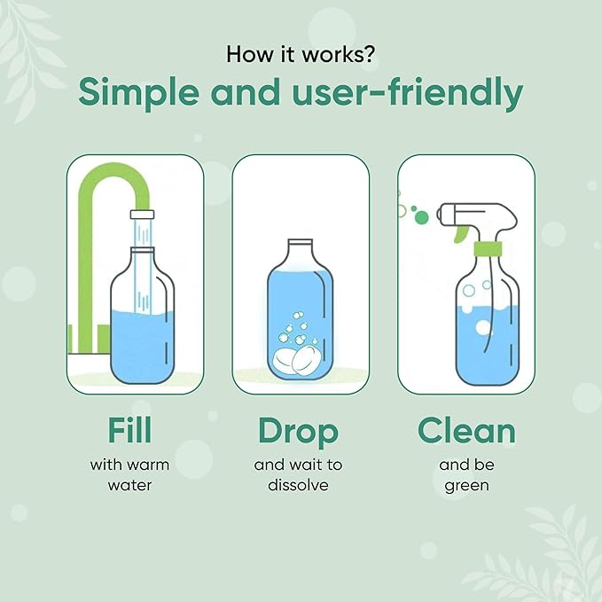 Green Llama Eco-Friendly Glass and mirror Cleaning Spray | 16oz Glass Bottle, 3 Refill Tablets, Listea Cubeba Scent - Natural, Sustainable, Safe for Home Surfaces | Ideal for Eco-Shoppers