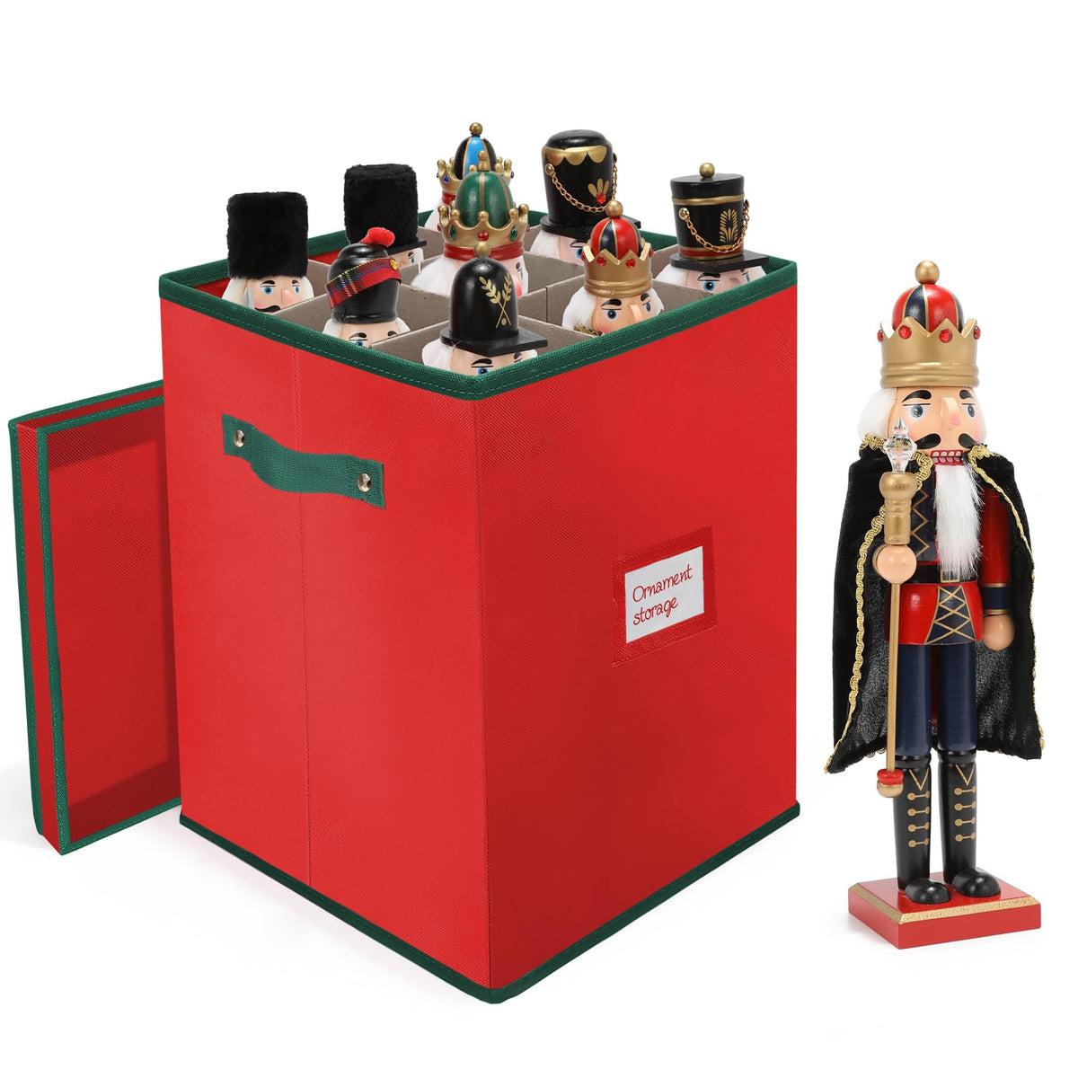 Christmas Nutcracker and Figurine Storage Box, Keeps 9 16" - Image 1