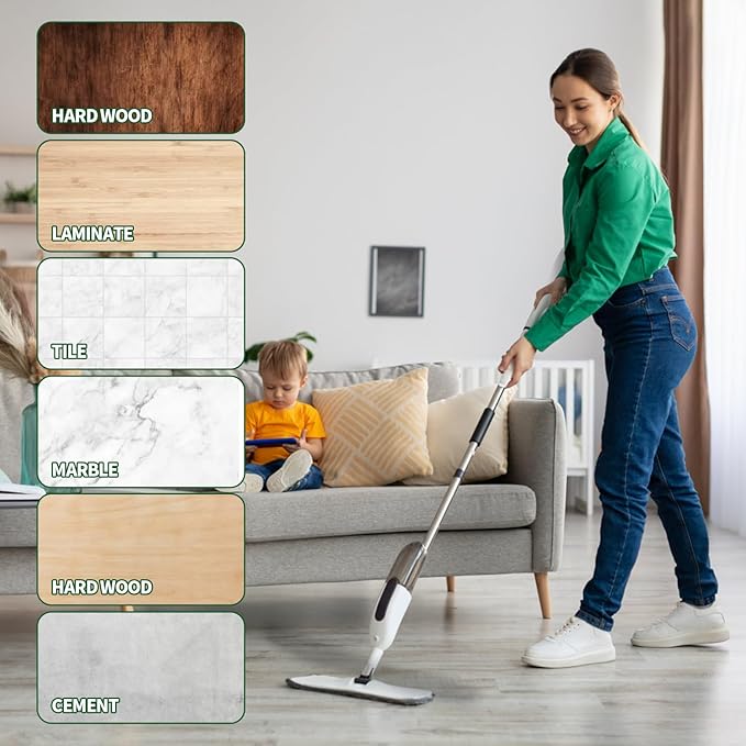 6 Pack Microfiber Cleaning Pads, Reusable Microfiber Mop Pads for 18 Inch Mop, Hardwood Floor Replacement Cleaning Mop Pads, Machine Washes