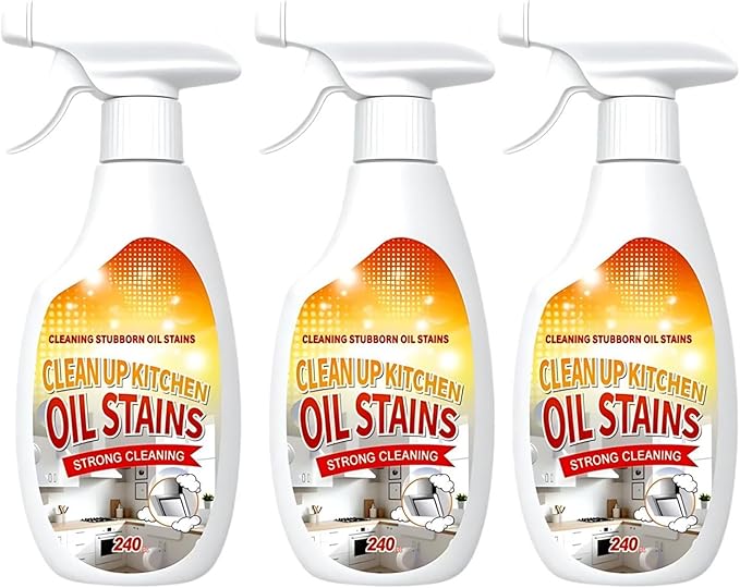 Heavy Duty Degreaser Spray, Multipurpose Foam Cleaner for Kitchen, Oven, Grill & Stovetop, Powerful Oil Stain Remover for Restaurants & Home Chefs, No-Rinse Non-Toxic Formula (3)