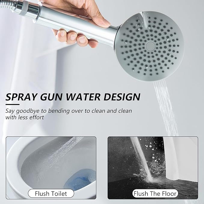 4" RV Shower Faucet with Hose and 5-Spray Modes Shower Head, ABS RV Tub Faucet with Shower Diverter, Outdoor Shower Kit Fits for RV, Campers, Travel Trailer, Motorhome