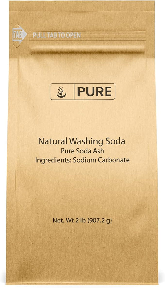 Pure Original Ingredients Natural Washing Soda (2 lb) Multipurpose Cleaner, Water Softener, Stain Remover