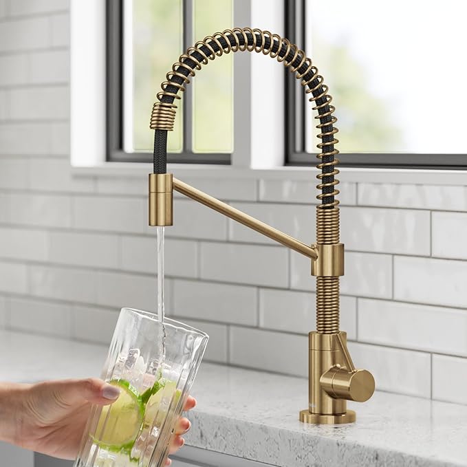 KRAUS Bolden Single Handle Drinking Water Filter Faucet for Reverse Osmosis or Water Filtration System in Brushed Brass, FF-104BB