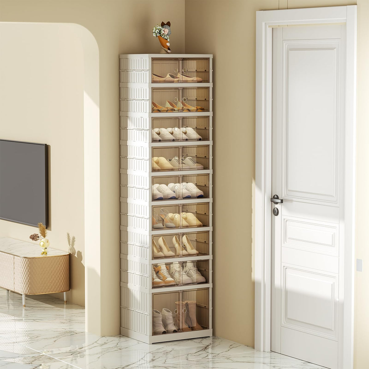 Shoe Rack Organizer for Entryway, 9 Tiers, 18 Pairs, 17.3" Wide - Image 1