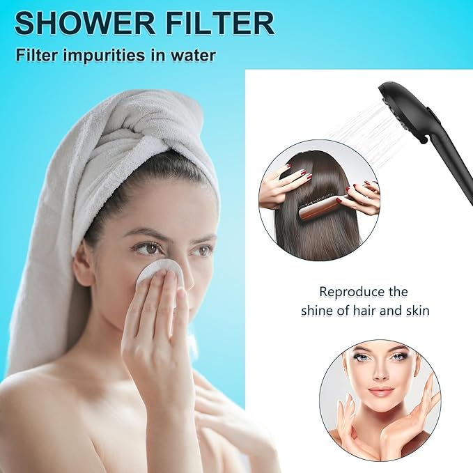 SSJ781 Multi-Stage Shower Filters Compatible with MakeFit DSSJ781 Dual Filtered Rain Shower Head Combo &HOPOPRO HSF-002 Filter Replacement,Hard Water High Efficiency Filter- 3 Pack