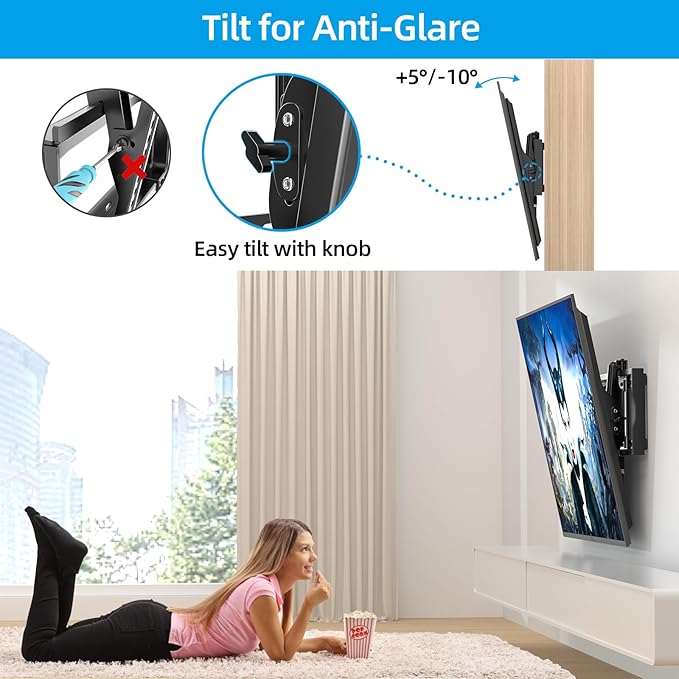HOME VISION Heavy Duty Tilt TV Wall Mount Bracket for 48-120 Inch Flat/Curved TVs, 200Lbs Capacity, Fits 16/18/24 Inch Studs, Max VESA 800x600mm for LED OLED LCD