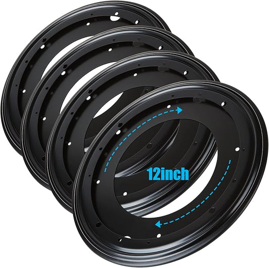 4Pack 12inch Lazy Susan Hardware, 5/16” Thick Turntable Bearings, 1000lbs Rotating Bearing Plate Heavy Duty for Rotating Table, Book Case, Serving Tray,DVD Tower, Corner Shelves, Shoe Rack