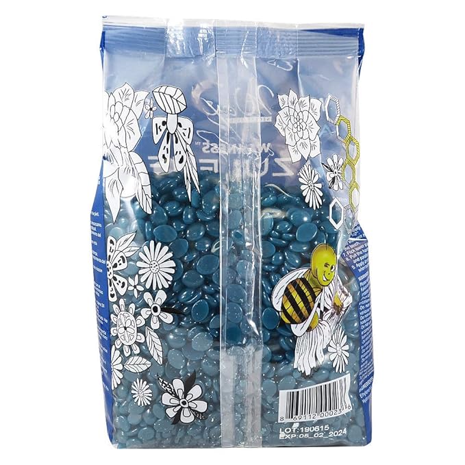 Waxness Film Hard Wax Beads Azulene 2.2 lb (1 kg) – Stripless Professional Hard Wax with Azulene for Face & Body, Smooth Application – Made in Italy