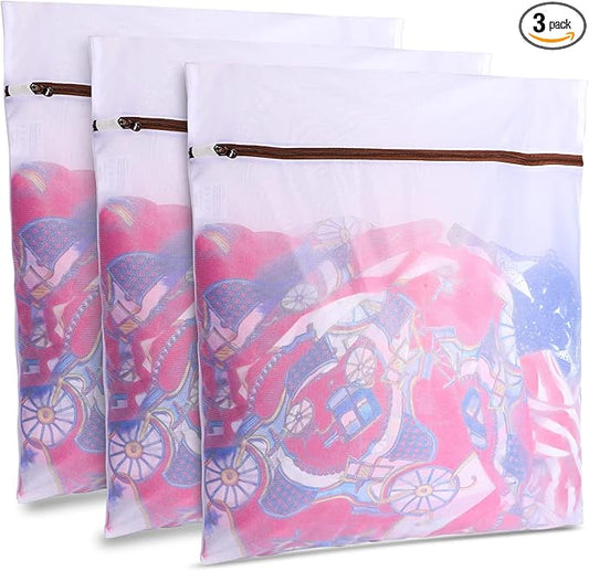 GOGOODA Mesh Laundry Bags for Delicates Durable Protective Wash Bags Travel Storage Bags for Intimates Lingerie, 3PCS（3XXL）