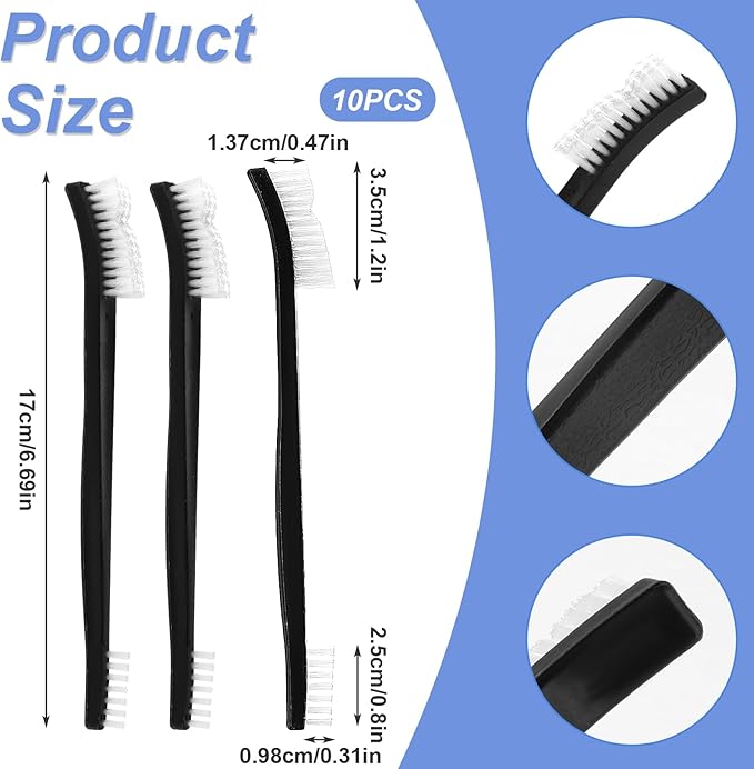 cobee 20Pcs Double-Ended Cleaning Brushes, Plastic Small Cleaning Brush Stiff Bristles Crevice Brushes All Purpose Detailing Brush for Bathroom Kitchen Home Small Space