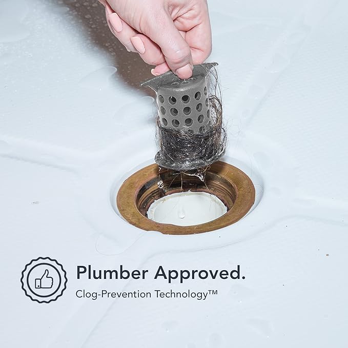 ShowerShroom the Revolutionary 2" Stand-Up Shower Stall Drain Protector Hair Catcher/Strainer, Gray , 1 Count ( Pack of 1)