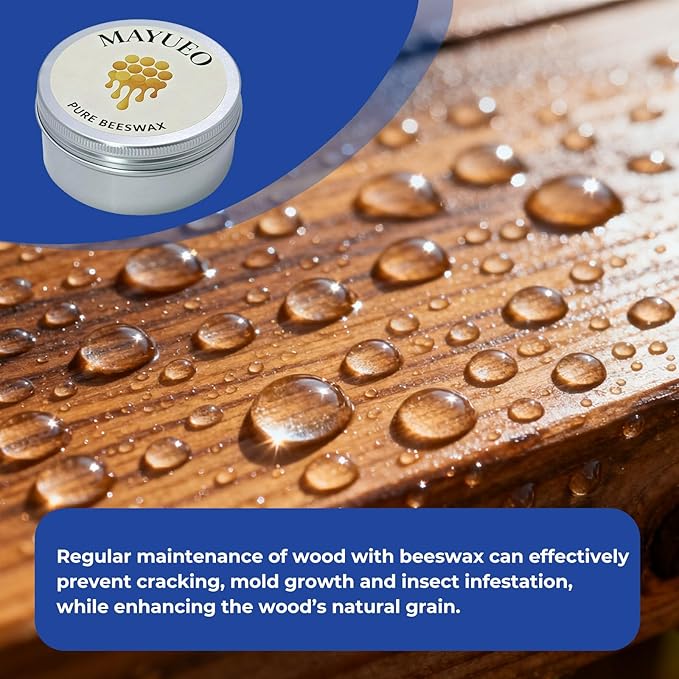 100ml-Beeswax Furniture Polish,Wood/Leather Conditioner + Polishing Tools– Natural Wood Polish with Sweet Orange Oil – Non-Toxic, Chemical-Free, Safe for Kids & Pets
