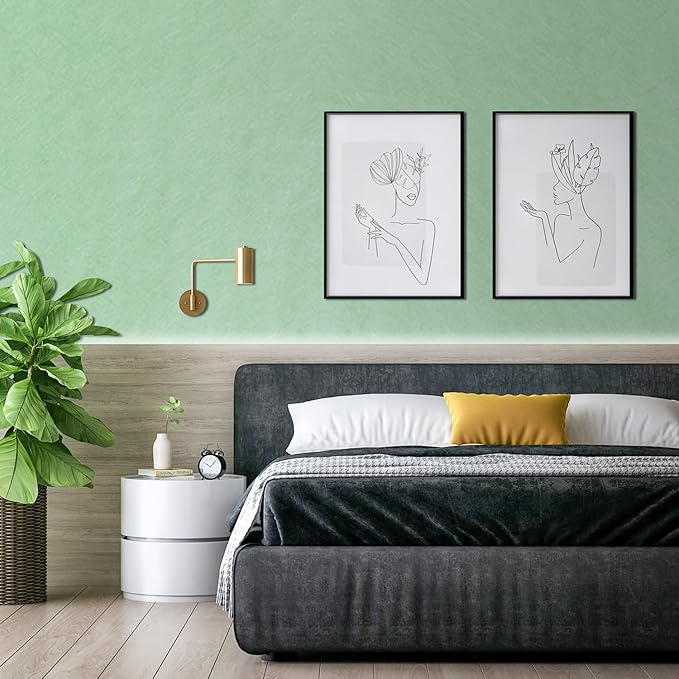Peel and Stick Wallpaper Green Silk Wall Paper - 15.7 x 300 Inch Self Adhesive Wallpaper Peel and Stick, Easy to Paste Wall Contact Paper for Stand Liner, Table and Door Makeover Decor