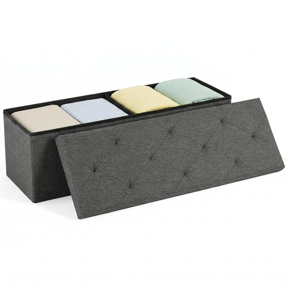 DUMOS 43 Inch Foldable Storage Ottoman Bench | Home Organization - Image 1