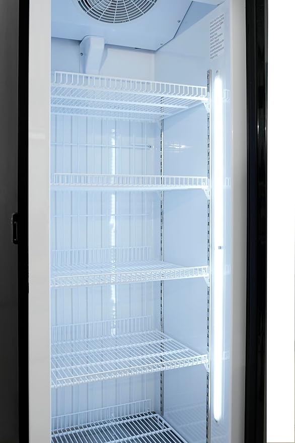 KoolMore 24 in. Commercial One Glass Door Merchandiser Freezer, 12 Cu. Ft. in Black, ETL Listed (KM-MDF-1GD-12C)