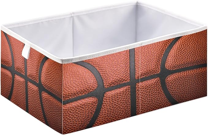 Bolaz Basketball Ball Texture Closet Organizers Storage Cubes Storage Bins Shelf Baskets Containers for Home Kids Room Toys Office