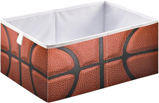 Bolaz Basketball Ball Texture Closet Organizers Storage Cubes Storage Bins Shelf Baskets Containers for Home Kids Room Toys Office