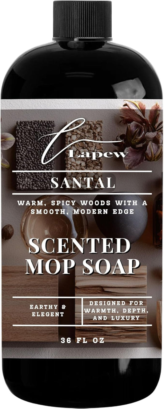 Lapew Santal Scented Mop Soap - Luxury Floor Cleaner Concentrate for Mopping Tile, Laminate, Vinyl & Hardwood | Streak-Free, Low-Foam | 36 oz