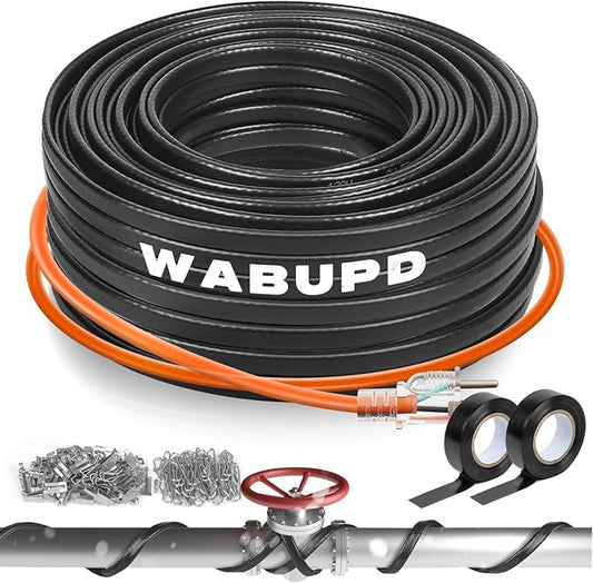 3FT-200FT Heat Tape for Water Pipes, -40°F Deicing Pipe Heat Cable,Electric Heating Cable Pipe,Frezze Protection for Heat Trace Cable for Metal, Plastic Home Pipes,Gutter,120V 5W/ft（160FT）