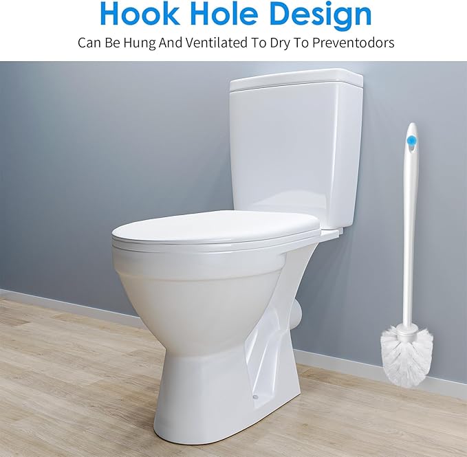 15 Pcs 14.6 Inch White Plastic Toilet Brush, Commercial Heavy Duty Toilet Bowl Cleaner with Long Handle for Bathroom Cleaning