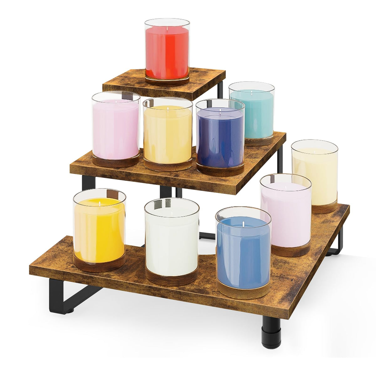 ELITEROO 3 Tier Wooden Retail Display Shelves, Portable Display - Image 1