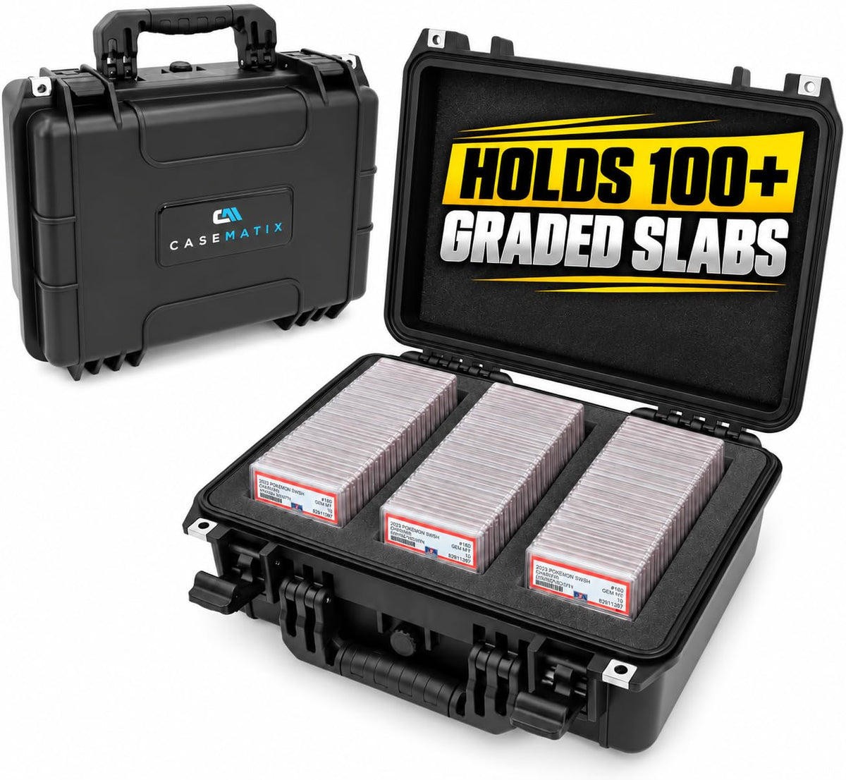CASEMATIX Waterproof Graded Card Storage Box for 100 PSA, BGS - Image 1
