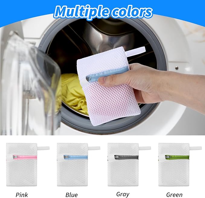 4 Pcs Laundry Pod Anti-Sticking Bag, Polyester Scent Beads Wash Bag, Small Mesh Laundry Bags for Most Washing Machine(5.1 x 3.9 Inch)