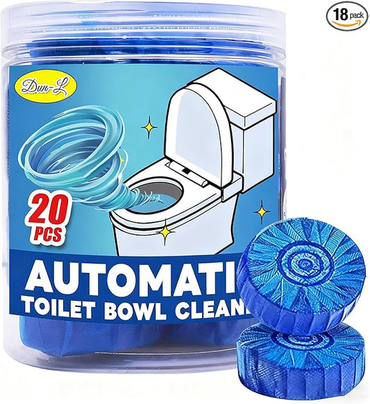 （18 Count） Automatic Toilet Cleaner Tablets, Toilet Bowl Cleaner Tablets, Bathroom Toilet Tank Cleaner，Blue Cleaning Tabs for Bathroom Tank