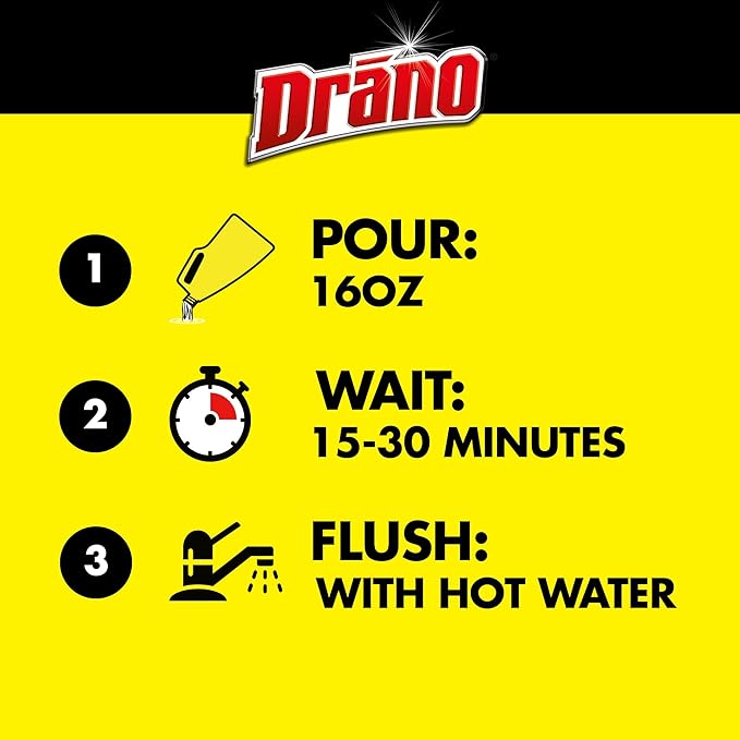 Drano Max Gel Drain Clog Remover and Cleaner for Shower or Sink Drains, Unclogs and Removes Hair, Soap Scum, Blockages, Commercial Line, 42 oz