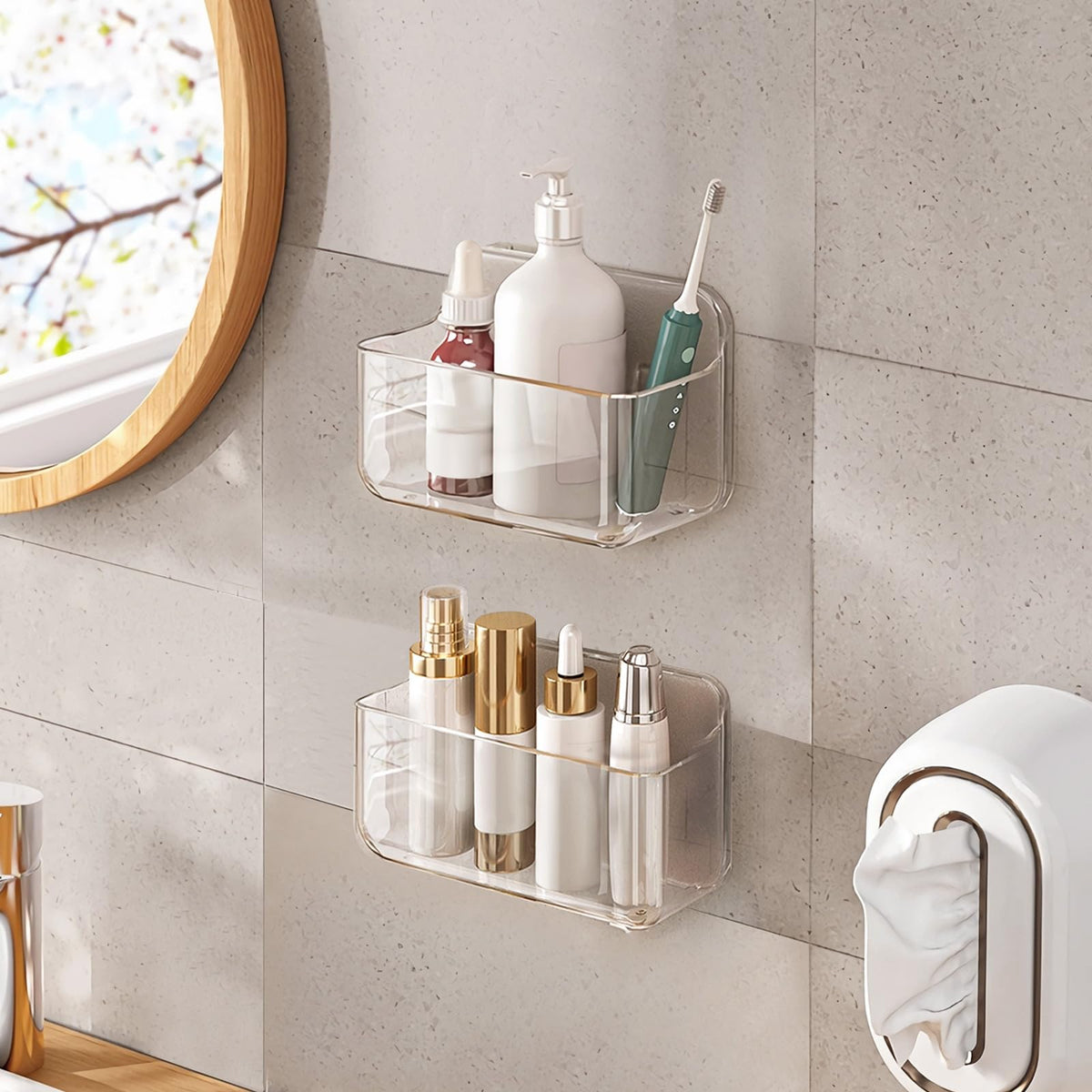 Diesisa Wall Mount Organizer, 2Pc Small Adhesive Cabinet Door - Image 1