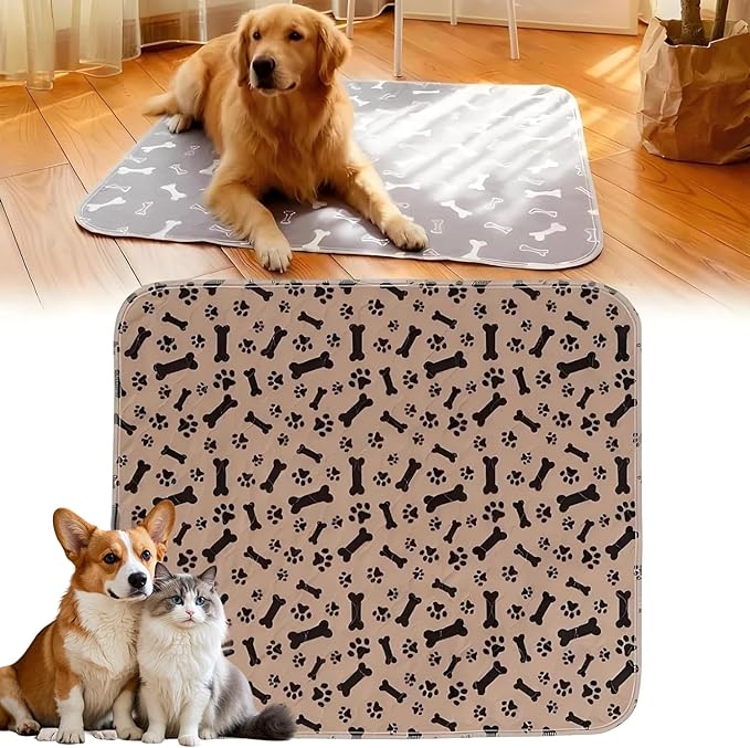 Puppy Pads with pheromones, Reusable Puppy Pads for Dogs & Cats, Washable, Durable Leak-Proof & Anti-Slip Pet Training Pads for Home & Travel(Brown-A, L: 31.5" × 27.6")