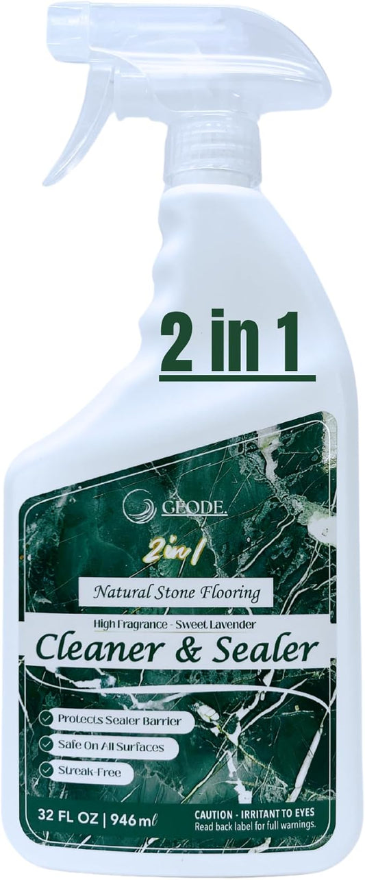 GEODE 2-in-1 Floor Cleaner and Sealer - Lavender Scented High Fragrance Solution for Mopping - Ideal for Marble and Natural Stone Surfaces - Premium cleaner and Sealer for floors.