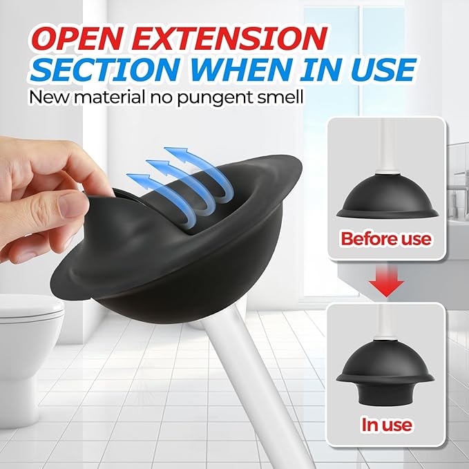 Toilet Plunger with Holder，Plungers for Bathroom with Holder, Toilet Plunger Heavy Duty，Bathroom Plunger，Bathroom Decor，Bathroom Accessories，Toilet Bowl Cleaners,White