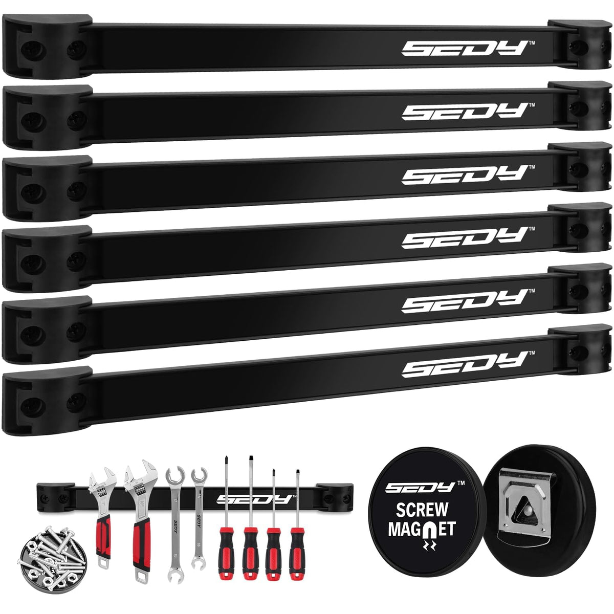 SEDY Magnetic Tool Holder Storage Organizer: 7-Piece - Image 1