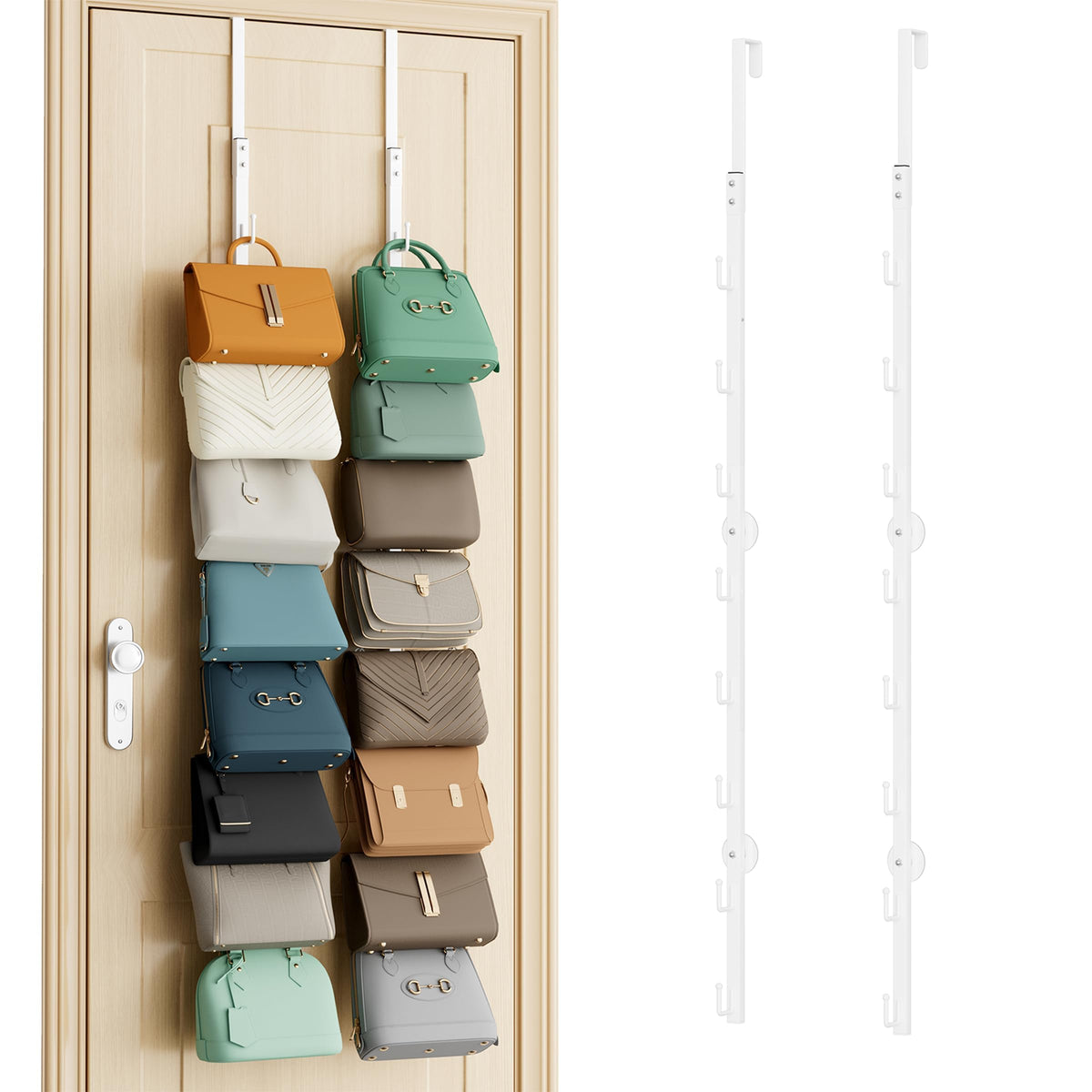 Over the Door Purse Organizer - 2 Packs Wall Mounted Purse - Image 1
