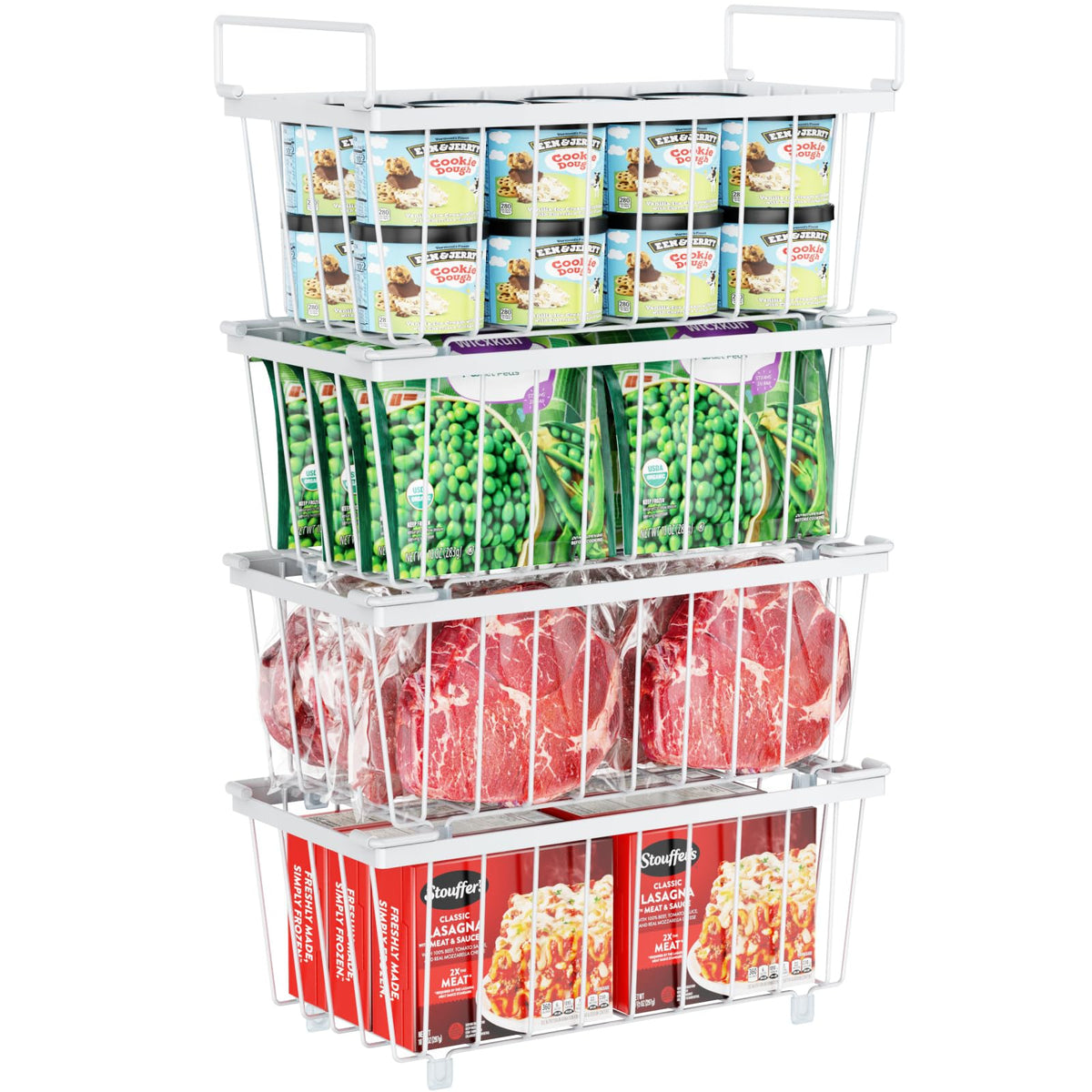 Freezer Organizer Bins - Storage Baskets for 5 to 7 Cu.Ft, 4 Pack - Image 1