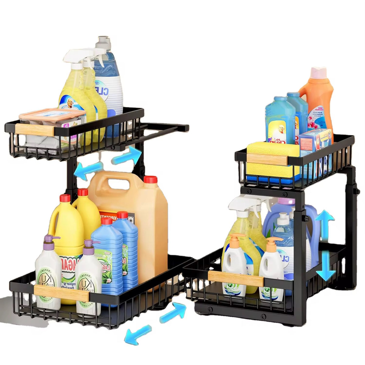 Lumela Under Sink Organizer, 2-Tier Slide-Out Cabinet Organizer - Image 7