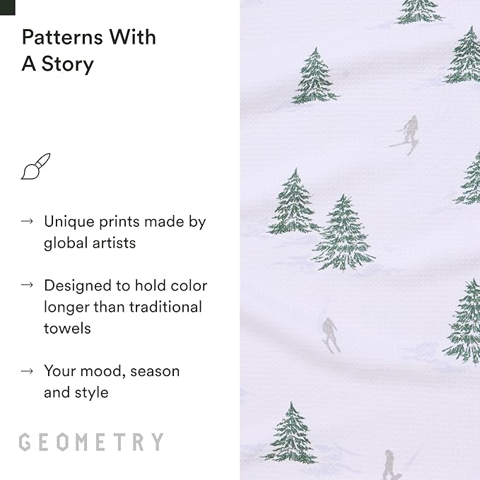 GEOMETRY Christmas Kitchen Towels - Quick Dry Microfiber Cloth Dish Towels for Kitchen Drying - Premium Quick Dry Towel - Evermont