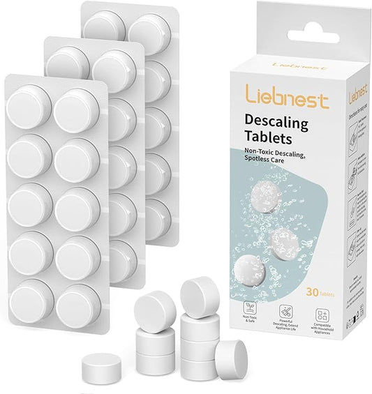 30 Count Descaling Tablets – Compatible with Momcozy, Baby Brezza, Papablic & All Brands. Fits Bottle Washers, Warmers, Sterilizers & Formula Makers to Remove Milk Stains & Limescale