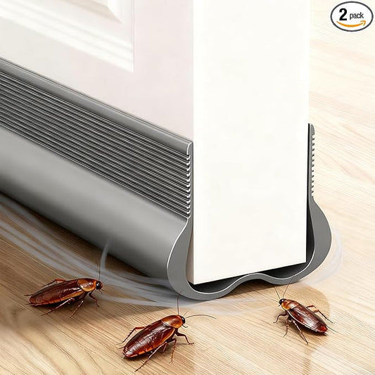 2-Pack Door Seal, Grey Bottom Weather Stripping for Doors and Garage, Self-Adhesive Soundproof Draft Stopper, 36 Inch
