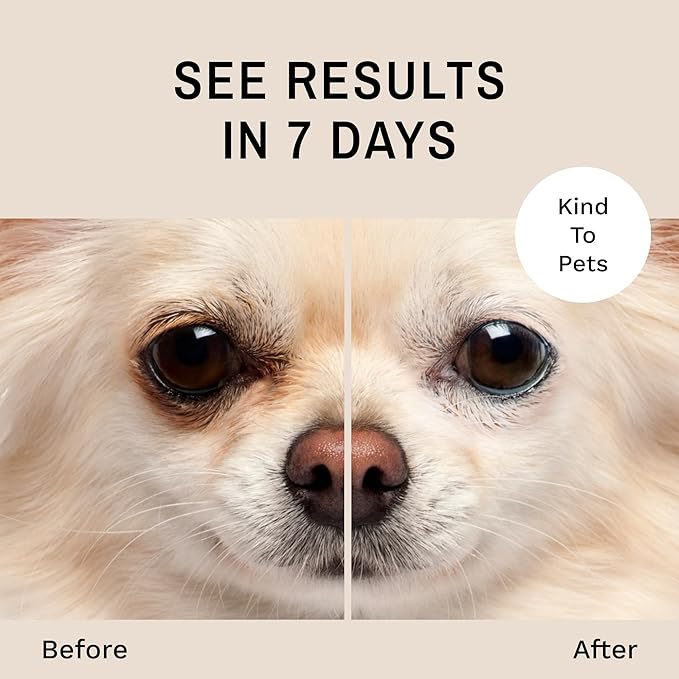 Eye Envy Tear Stain Remover Solution for Dogs. 100% Natural, Safe. Treats The Cause of Stains. Recommended by AKC Breeders, Vets, Handlers, Groomers. Contains Colloidal Silver. 32 oz. Made in USA